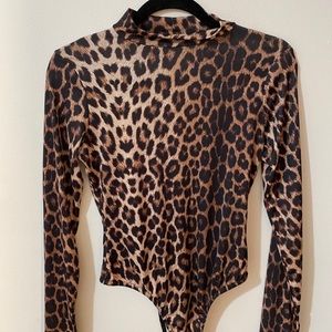 Leopard Turtleneck Bodysuit